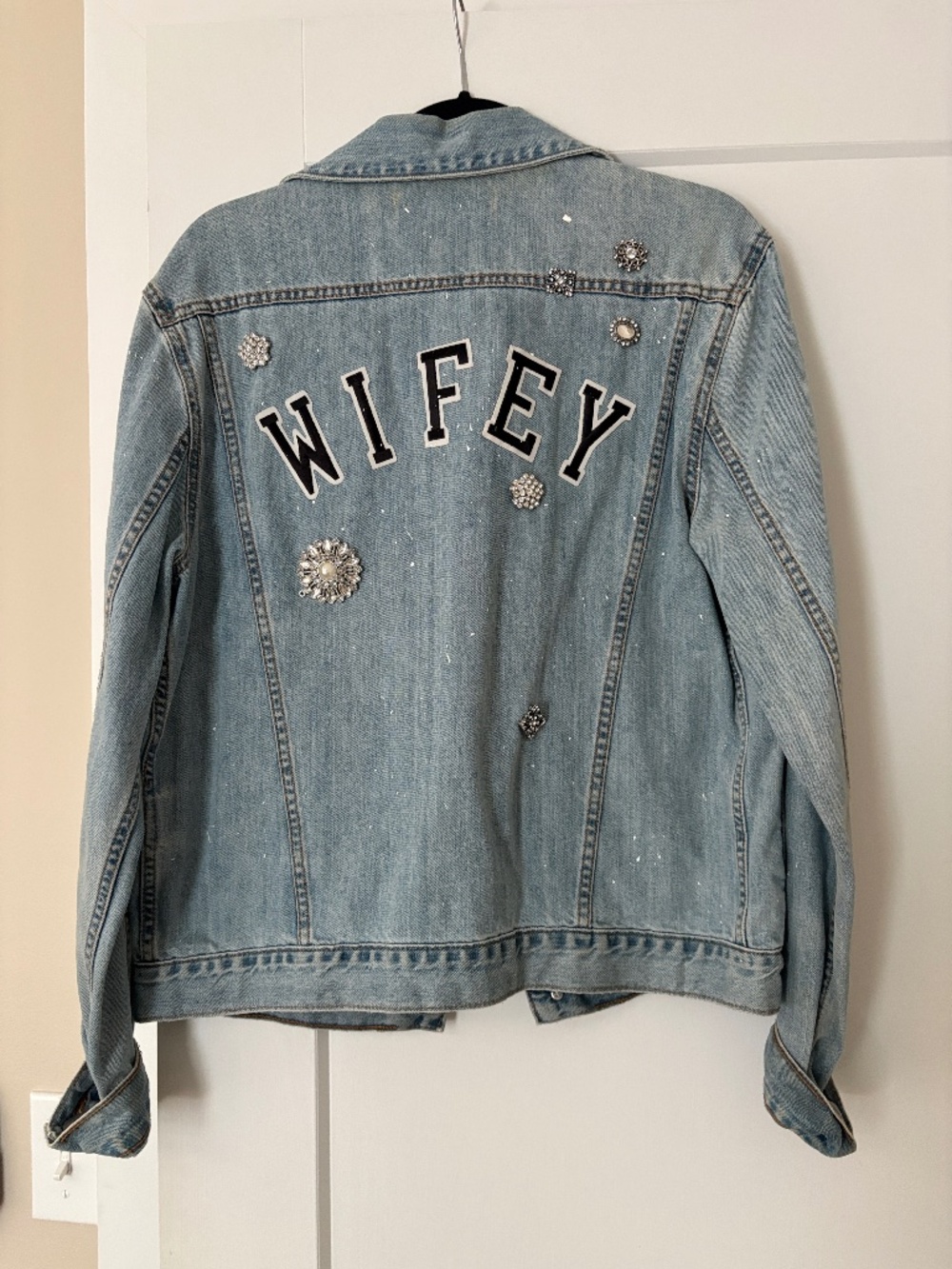 Calvin Klein Jeans 'Wifey' Embellished Denim Jacket